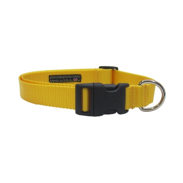 Sassy Dog Wear Nylon Webbing Dog Collar Adjusts 6-12 in. Extra Small Yellow SOLID YELLOW XS-C